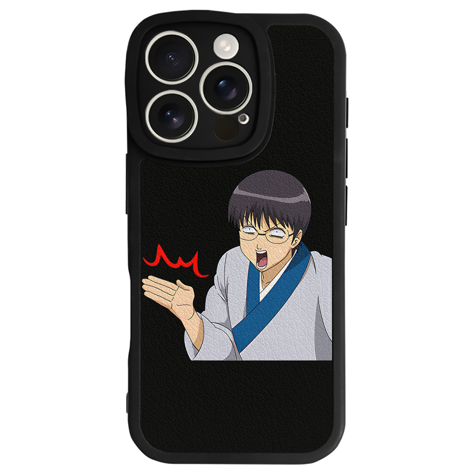 （画像用） ぎんたま 坂田銀時（さかたぎんとき） 神楽 志村新八（しむら しんぱち） GINTAMA Sakata Gintoki Kagura Shimura Shinpachi 【iPhone 16シリーズ対応】シリコンスマホケース（レザー調） 材質：シリコン